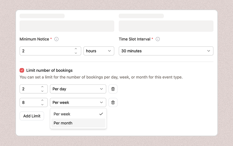 How to Set Booking Limits: Minimum Notice, Time Slots, and Maximum Bookings