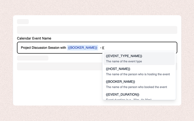 Customize Calendar Event Name for Bookings