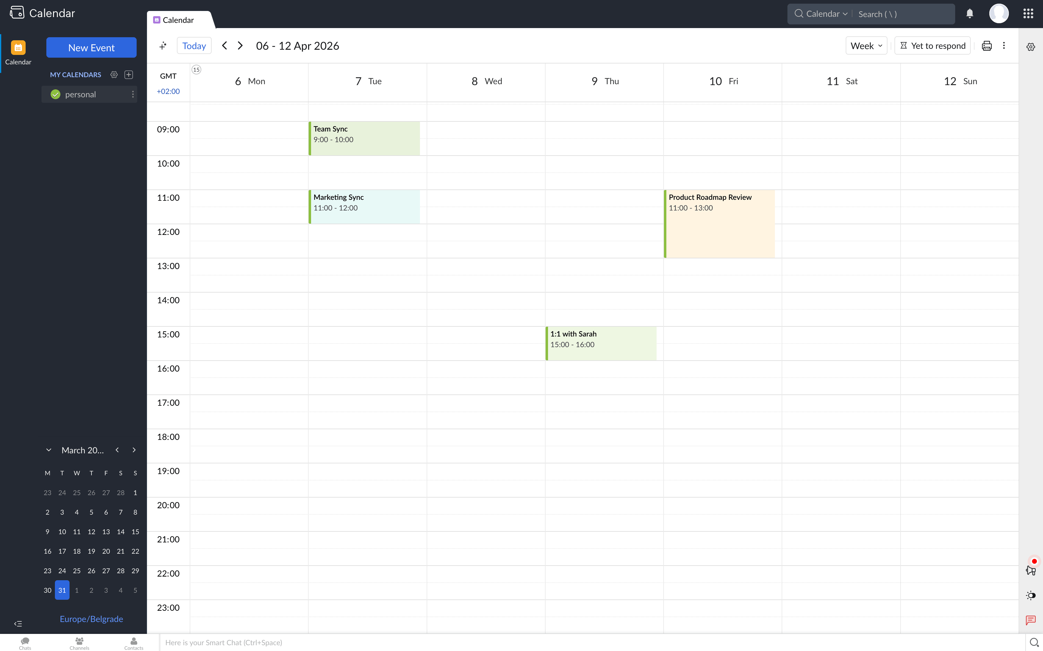 Zoho Calendar synced with Novacal bookings