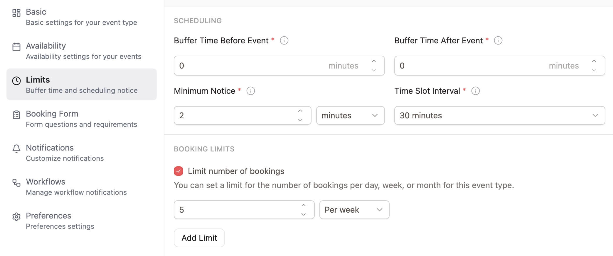 Novacal availability limits