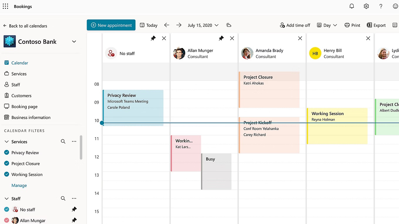 Microsoft Bookings appointment scheduling app