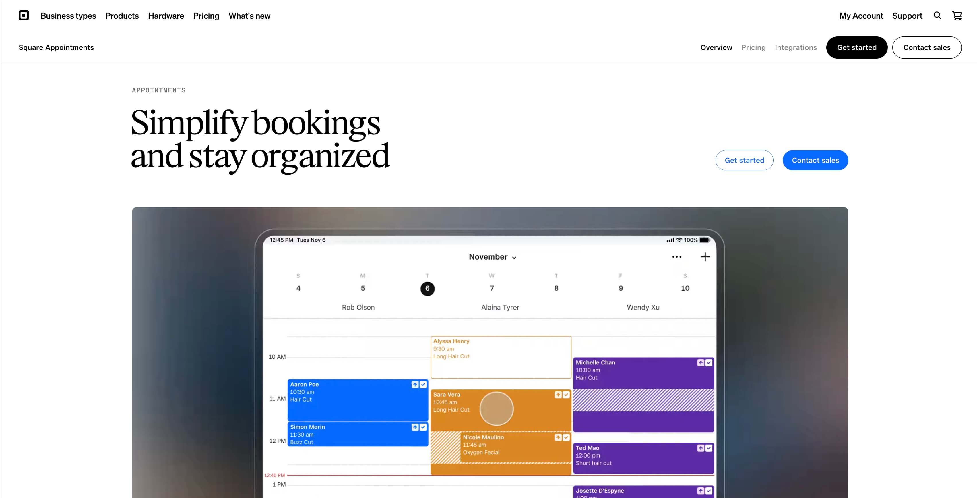 Square Appointments booking and payments app